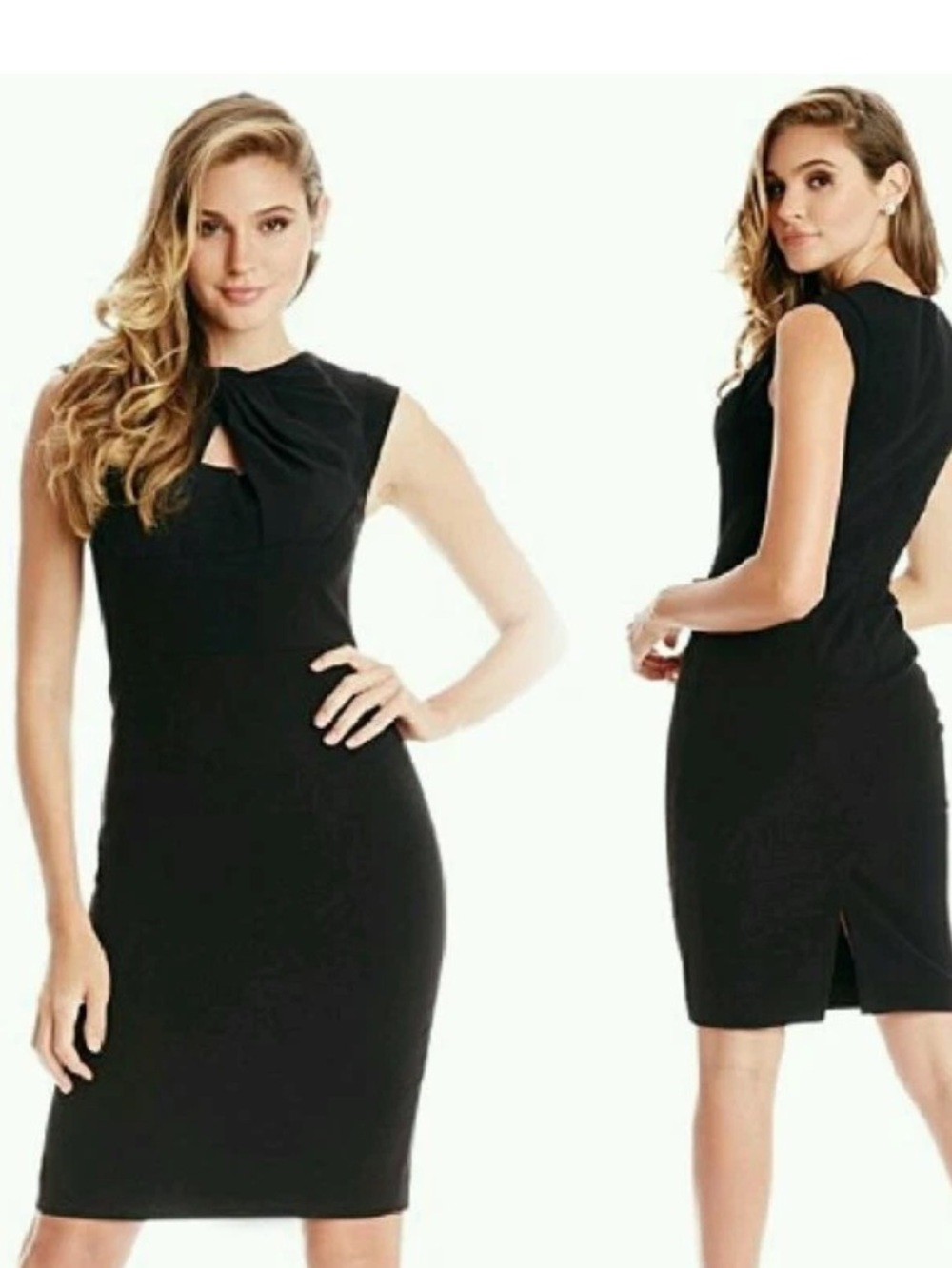 MARCIANO by Guess Retas Black Sheath Dress Keyhole Cocktail Size 2